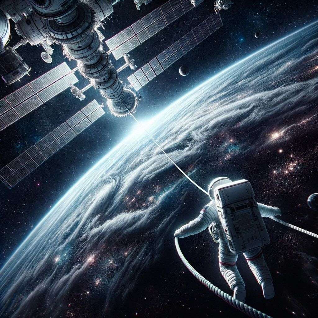 an astronaut, digital art, depth effects